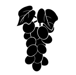 black silhouette of grape vector icon