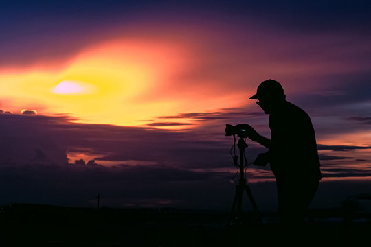 silhouette of the photographer