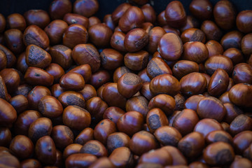 Chestnuts are in a hot roasting process.