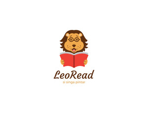 Lion reading logo design