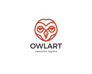Owl art logo design