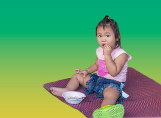 little girl sitting on the floor