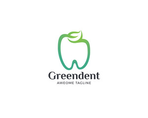Green dental logo design