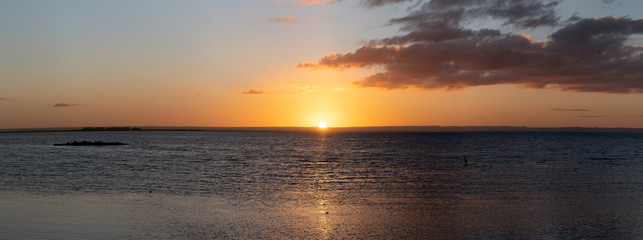 sunset at the Malecon in La Paz Mexico