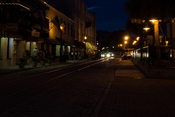 Night, Riverfront, Savannah, Georgia