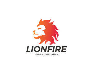 Lion fire logo design