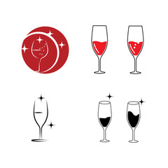 Set Wine Logo Template vector symbol