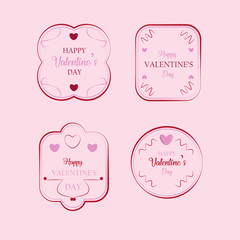 line badges valentine day collection