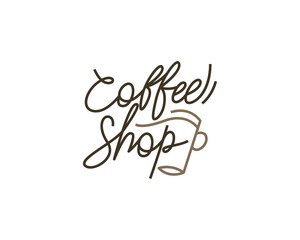Coffee shop lettering illustration