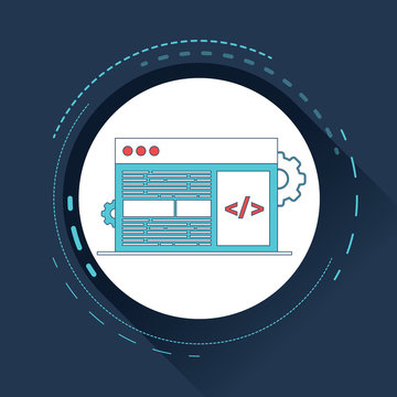 Text code editor programming on top of laptop display
