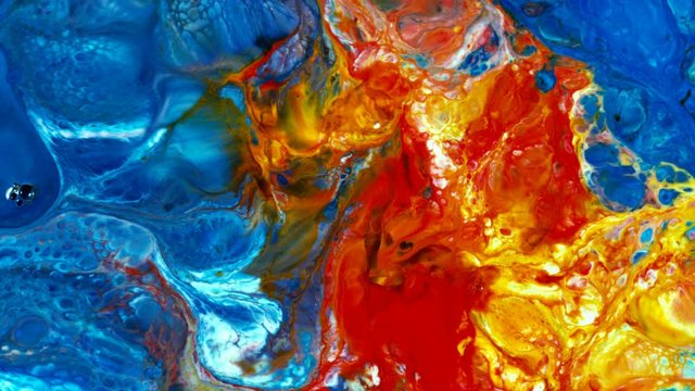Abstract Ink Paint Movement Explode and Spread on Milky Liquid Element