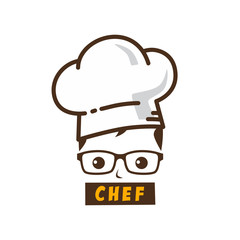 male master chef character cartoon art logo icon