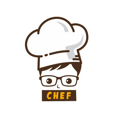 male master chef character cartoon art logo icon