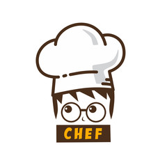 male master chef character cartoon art logo icon