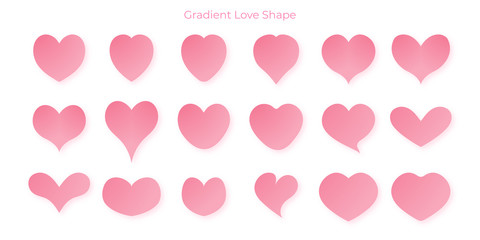 Simple pink love heart shape for valentine, birthday, and anniversary.