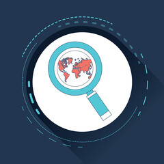 Global search flat design concept.