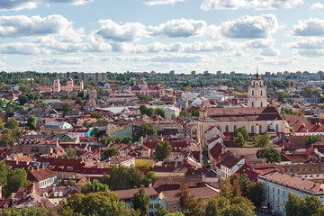 Fototapeta na wymiar The Aerial View of Vilnius, Lithuania