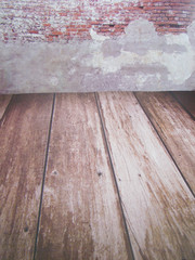   Chinese red packet on wood grain floor on the wall
