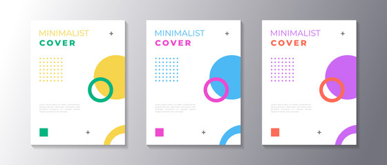 Minimalist design cover set with memphis geometric background, applicable for poster, flyer, banner, magazine