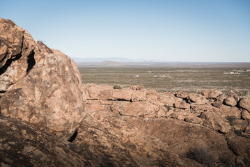 Landscape at Hueco Tanks in El Paso, Texas. 