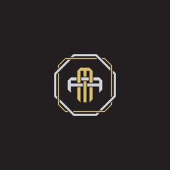 MA Initial letter overlapping interlock logo monogram line art style