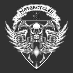 custom motorcycles badge vector illustration