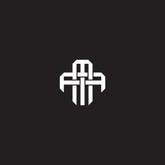 MA Initial letter overlapping interlock logo monogram line art style