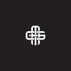 MG Initial letter overlapping interlock logo monogram line art style