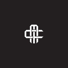 MC Initial letter overlapping interlock logo monogram line art style