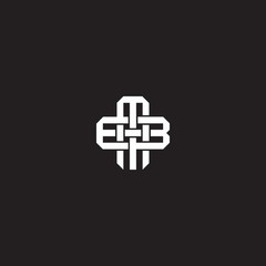 MB Initial letter overlapping interlock logo monogram line art style