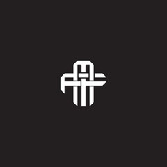 MF Initial letter overlapping interlock logo monogram line art style