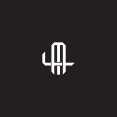 ML Initial letter overlapping interlock logo monogram line art style