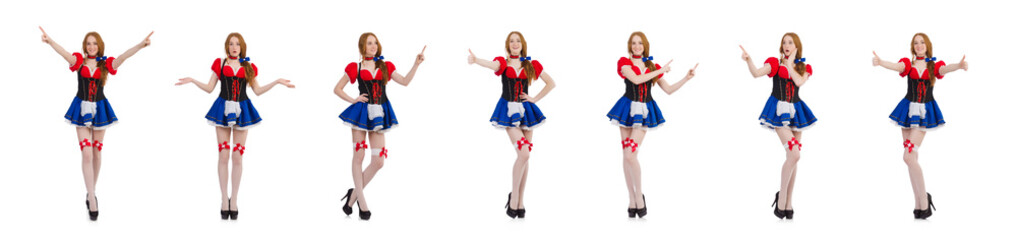 Woman waitress in octoberfest concept