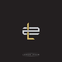 LZ Initial letter overlapping interlock logo monogram line art style