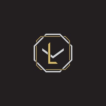 ,  Initial letter overlapping interlock logo monogram line art style