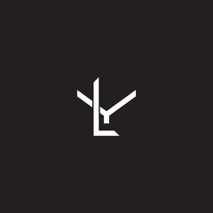 LY Initial letter overlapping interlock logo monogram line art style