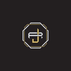 Obraz premium JR Initial letter overlapping interlock logo monogram line art style