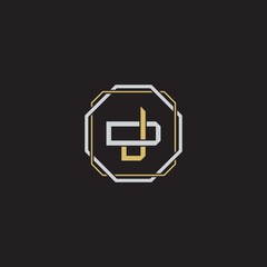 JD Initial letter overlapping interlock logo monogram line art style