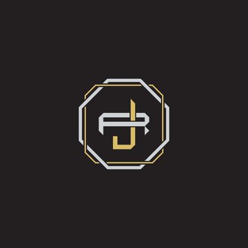 recommend clip art: JR Initial letter overlapping interlock logo monogram line art style