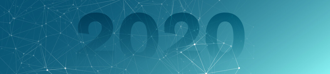Digital dots and lines 2020 tech background banner