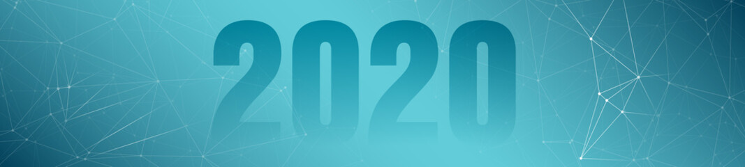 Abstract lines graphic connected, digital wires connection and 2020 year