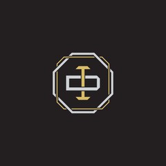 ID Initial letter overlapping interlock logo monogram line art style