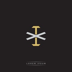 IX Initial letter overlapping interlock logo monogram line art style