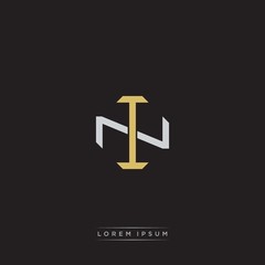 Obraz premium IN Initial letter overlapping interlock logo monogram line art style