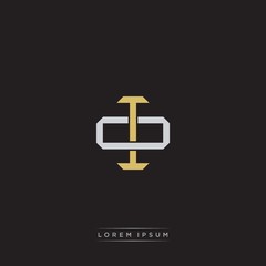 Obraz premium IO Initial letter overlapping interlock logo monogram line art style