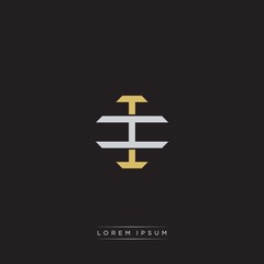 II Initial letter overlapping interlock logo monogram line art style