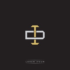 ID Initial letter overlapping interlock logo monogram line art style