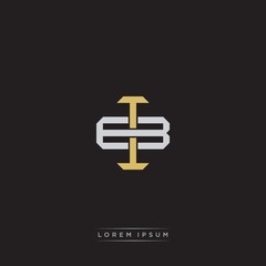 IB Initial letter overlapping interlock logo monogram line art style