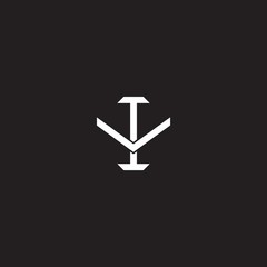 Fototapeta premium IV Initial letter overlapping interlock logo monogram line art style