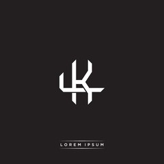 Fototapeta premium Initial letter overlapping interlock logo monogram line art style